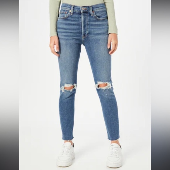 RE/DONE x Revolve Dusk Destroy Button Fly Distressed Ankle Jeans - Picture 2 of 16